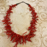  Red Coral Sterling Silver Necklace