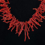  Red Coral Sterling Silver Necklace