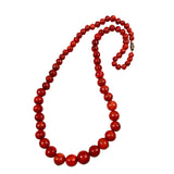 Red Sponge Coral Graduated Necklace Vintage