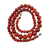 Red Coral Graduated Necklace Vintage