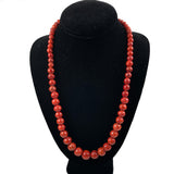 Red Sponge Coral Graduated Necklace Vintage