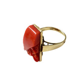 Red Coral 14Kt Gold Ring Vintage