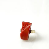 Red Coral 14Kt Gold Ring Vintage