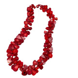 Red Coral Flat Teardrop Spear Beads