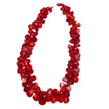 Red Coral Flat Teardrop Beads