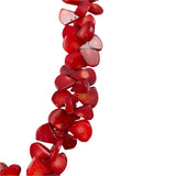 Red Coral Flat Teardrop Beads