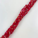 Red Faceted Crystal Beads 4mm