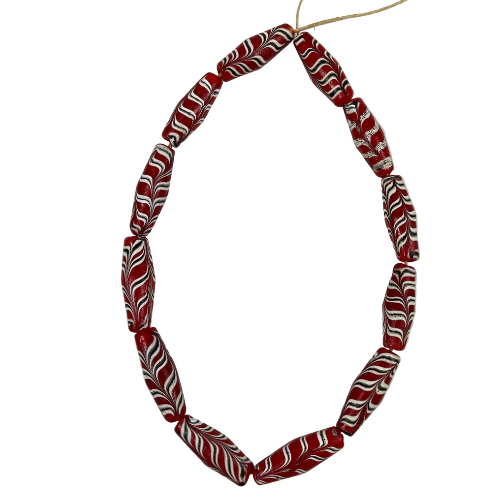 Red Feather African Trade Beads Antique
