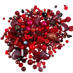 Vintage Red Glass Crystal Bead Mix