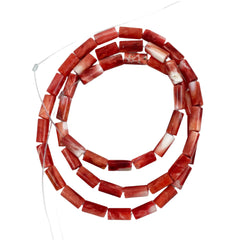 Red Spiny Oyster Shell Tube Beads - Genuine