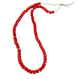 Antique Bohemian Red Crow Glass Trade Beads 6x7mm