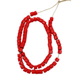 Antique Bohemian Red Crow Glass Trade Beads 6x7mm