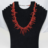 Native American Red Branch Coral Necklace