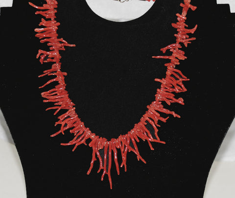 Native American Red Branch Coral Necklace