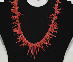 Native American Red Branch Coral Necklace