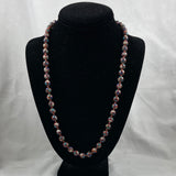 Red Floral Cloisonne Beaded Necklace Vintage