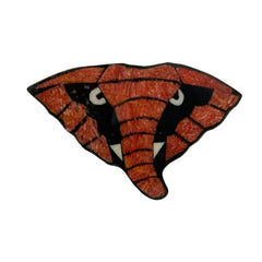 Lee Sands Red Sponge Coral Elephant Brooch