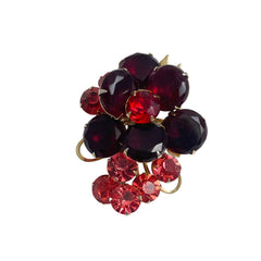 Red Rhinestone Brooch Vintage