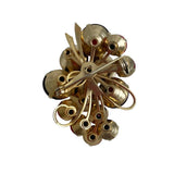 Red Rhinestone Brooch Vintage Back