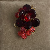 Red Rhinestone Brooch Vintage
