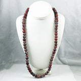 Antique Red White Venetian Skunk Eye Trade Bead Necklace