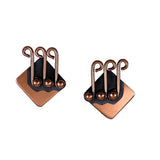 Renoir Copper Music Note Clip On Earrings 1940's