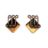 Renoir Copper Modernist Clip On Earrings 1940's