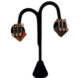 Renoir Copper Modernist Clip On Earrings 1940's