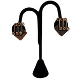 Renoir Copper Modernist Clip On Earrings 1940's