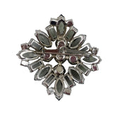 Black Diamond Smoky Gray Rhinestone Brooch Vintage