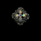 Smoky Gray Rhinestone Brooch Vintage