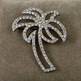 Rhinestone Palm Tree Brooch