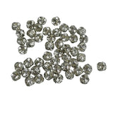Crystal & Silver Rhinestone Beads Balls 4 & 6mm - 6 beads