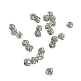 Crystal & Silver Rhinestone Beads Balls 4 & 6mm - 6 beads
