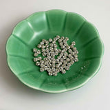 Crystal & Silver Rhinestone Beads Balls 4 & 6mm - 6 beads