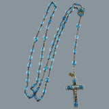 vintage blue rosary beads