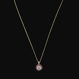 Ruby & Diamond Pendant Necklace 10K Gold