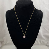 Ruby & Diamond Pendant Necklace 10K Gold