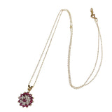 Gold Ruby & Diamond Pendant Necklace 