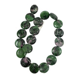Ruby Zoisite Coin Beads 20mm