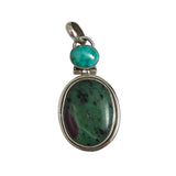 Ruby Zoisite & Larimar Sterling Silver Pendant