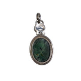 Ruby Zoisite & Larimar Sterling Silver Pendant