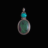 Ruby Zoisite & Larimar Sterling Silver Pendant