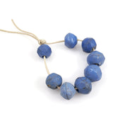 Antique European Blue Faceted Glass Trade Beads