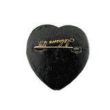 Russian Hand Painted Lacquer Heart Brooch