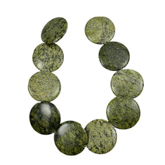 Russian Serpentine Large Round Disk Beads