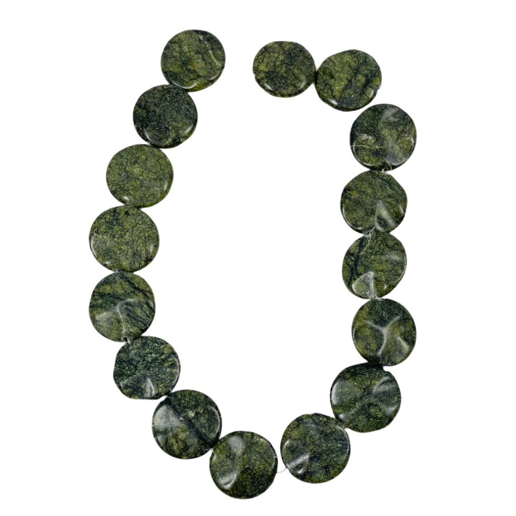Russian Serpentine Large Ruffled Coin Beads