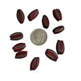 African Trade Beads Venetian Striped Rust 