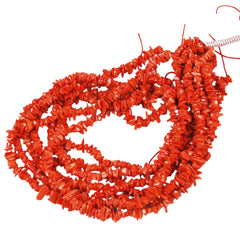 Italian Salmon Orange Coral Chip Strands - All Natural