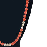 Pink Coral Freshwater Pearl 14K Gold Necklace